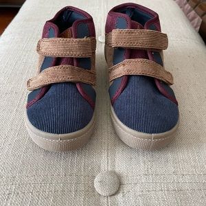 Carter's Teddy Corduroy Casual Boys Toddler Shoes Size 9 Navy Brown Burgundy
